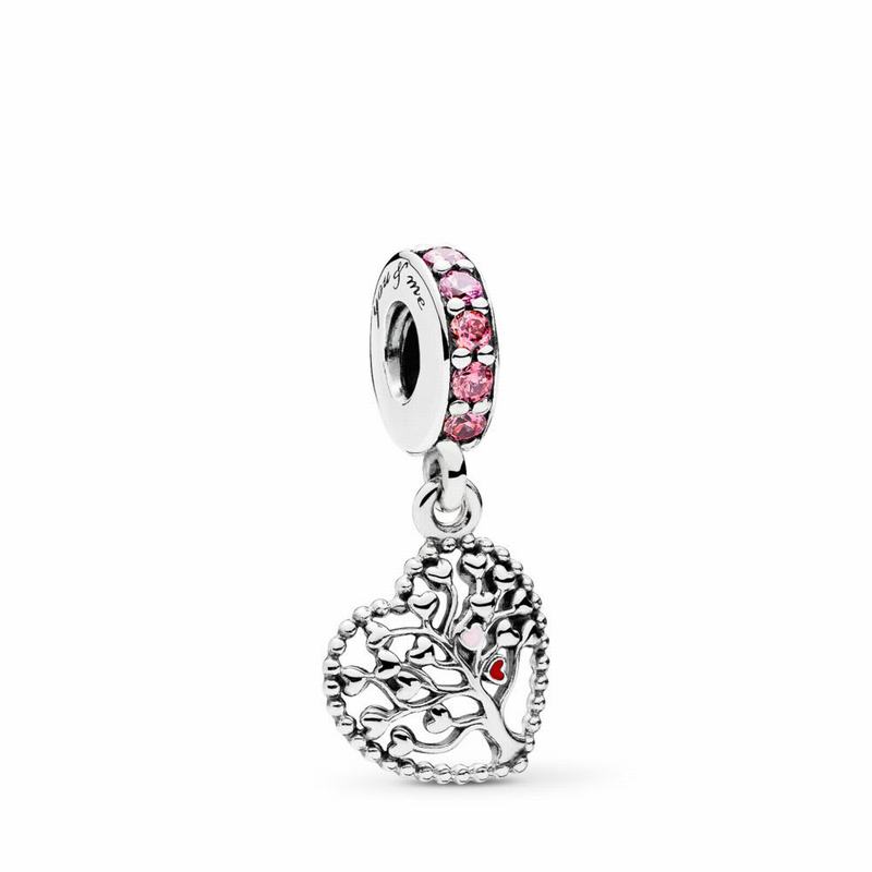 Pandora Pink Family Tree Dangle Charm Silver Egypt SH2379561